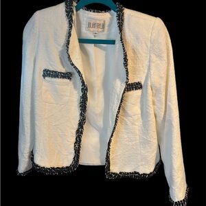 Julian Taylor Black and White Blazer with Textured Fabric